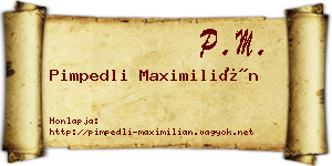 Pimpedli Maximilián névjegykártya